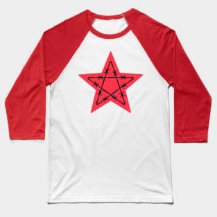 Barbed wire red star Baseball T-Shirt